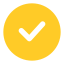 Yellow ball with a white check icon