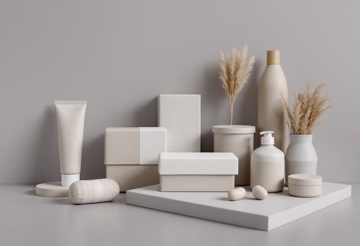 image of an innovative, eco-friendly packaging design in a stylish showroom