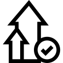 House icon with checkmark representing supported project value for AX Creative