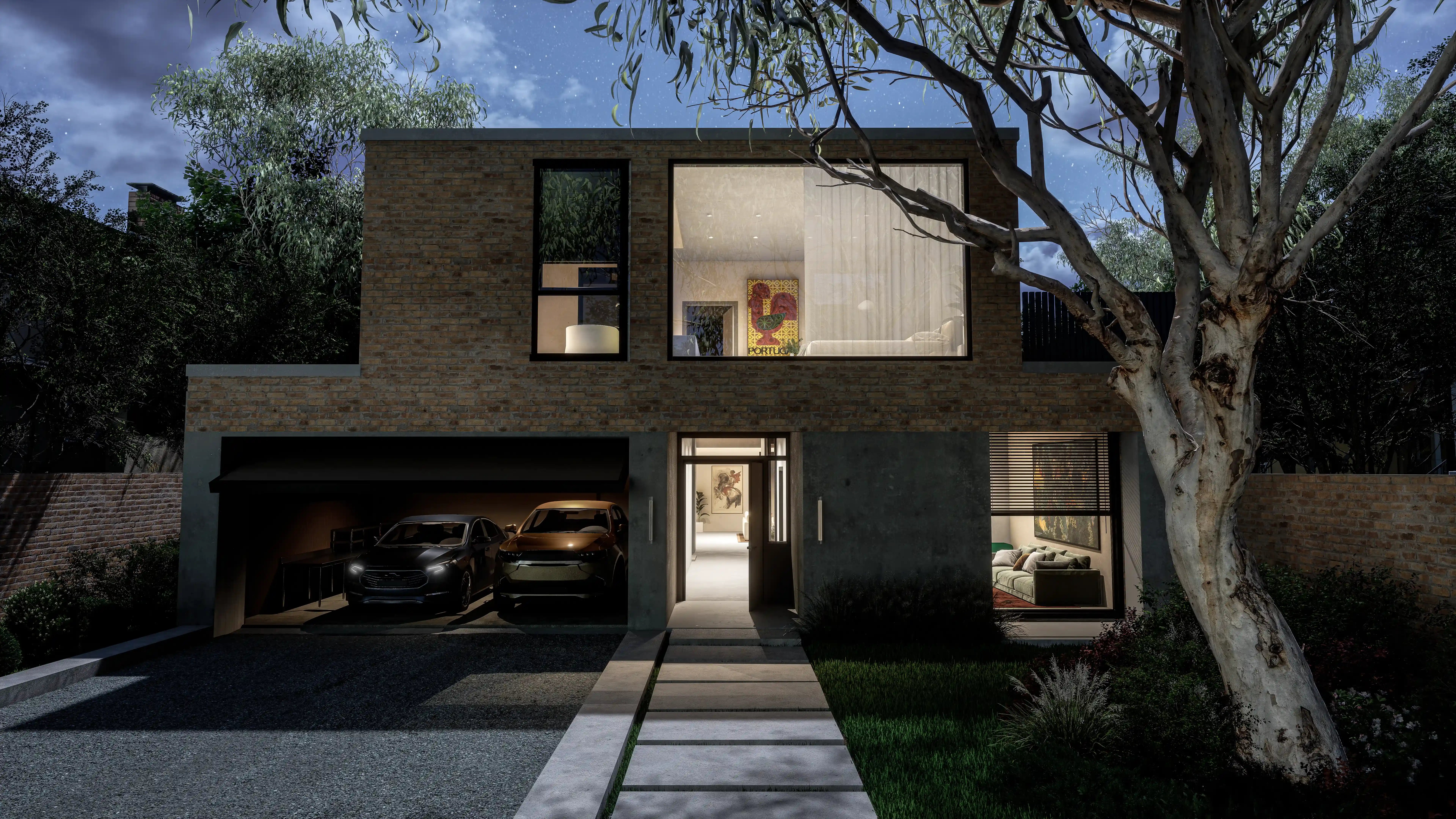 Exterior — evening