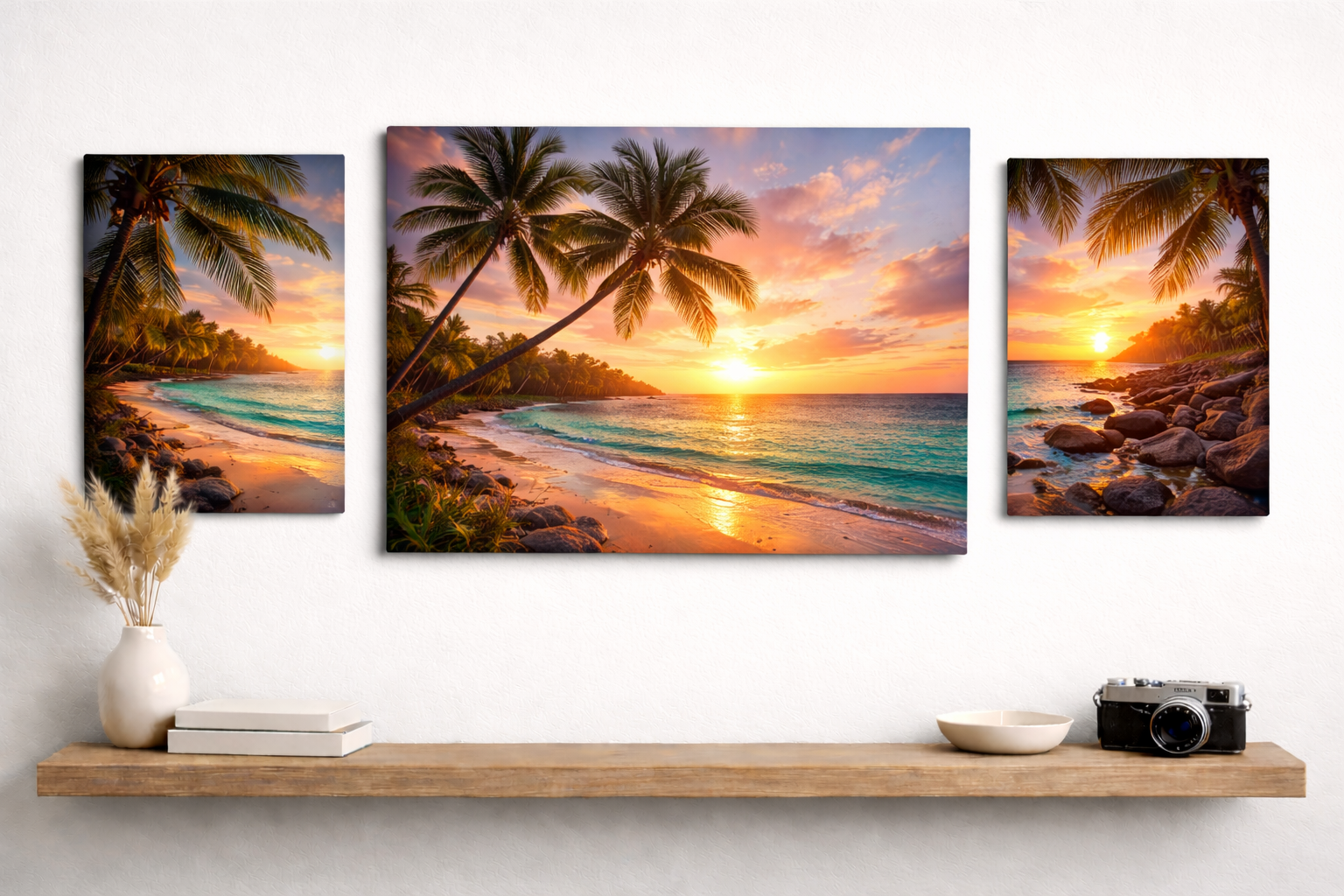 Curated gallery wall arrangement with premium metal prints