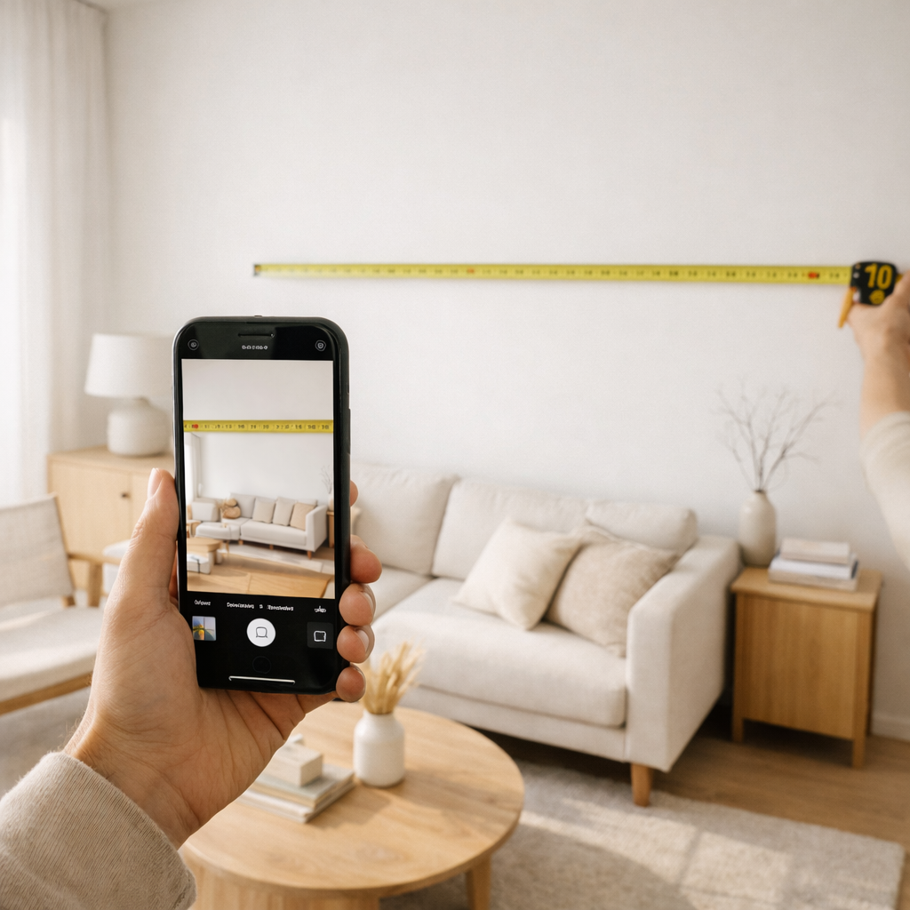 Digital mockup tool for gallery wall planning