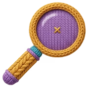 Colorful knitted-style magnifying glass illustration representing AI search and document analysis in Onyx