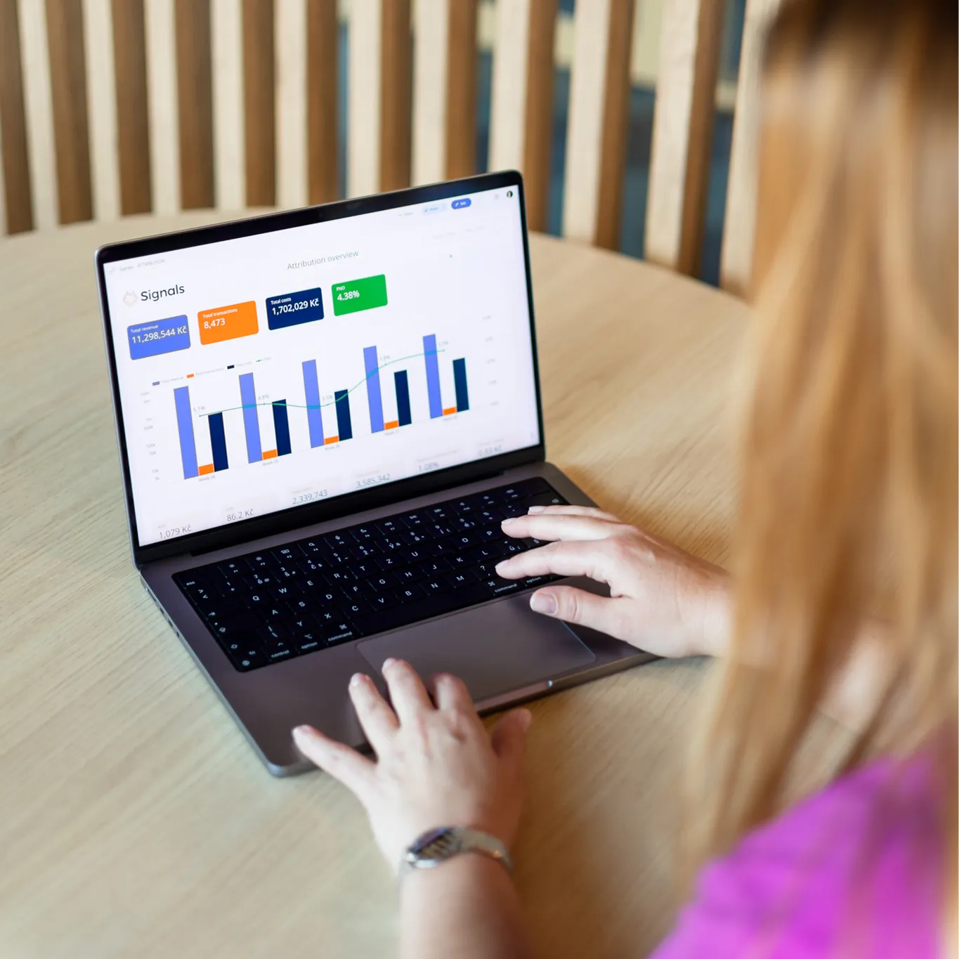 fotografie Signals dashboardu na laptopu