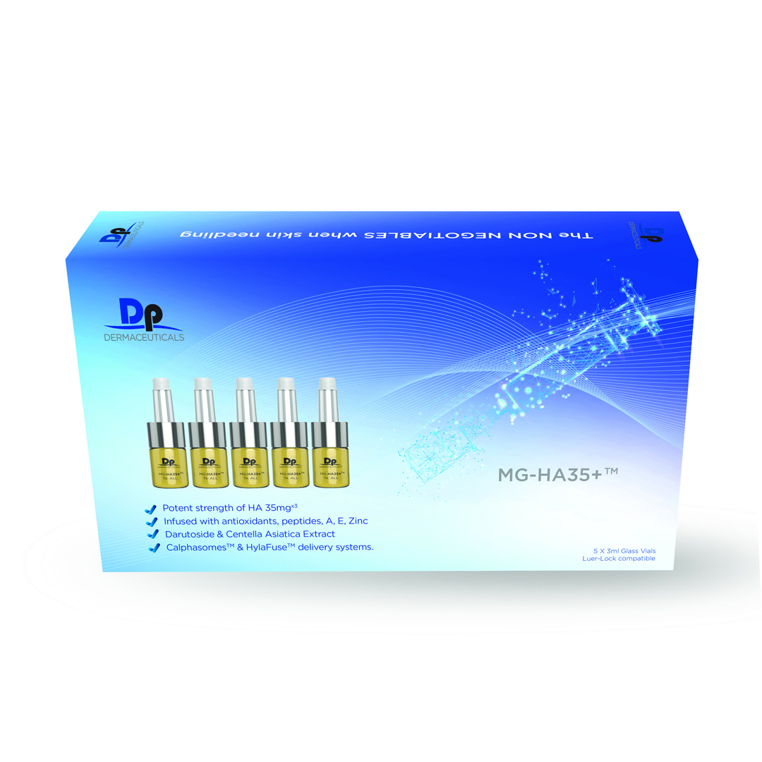 35 mg hýalúrónsýra með peptíðum og andoxunarefnum fyrir fagmeðferðir.