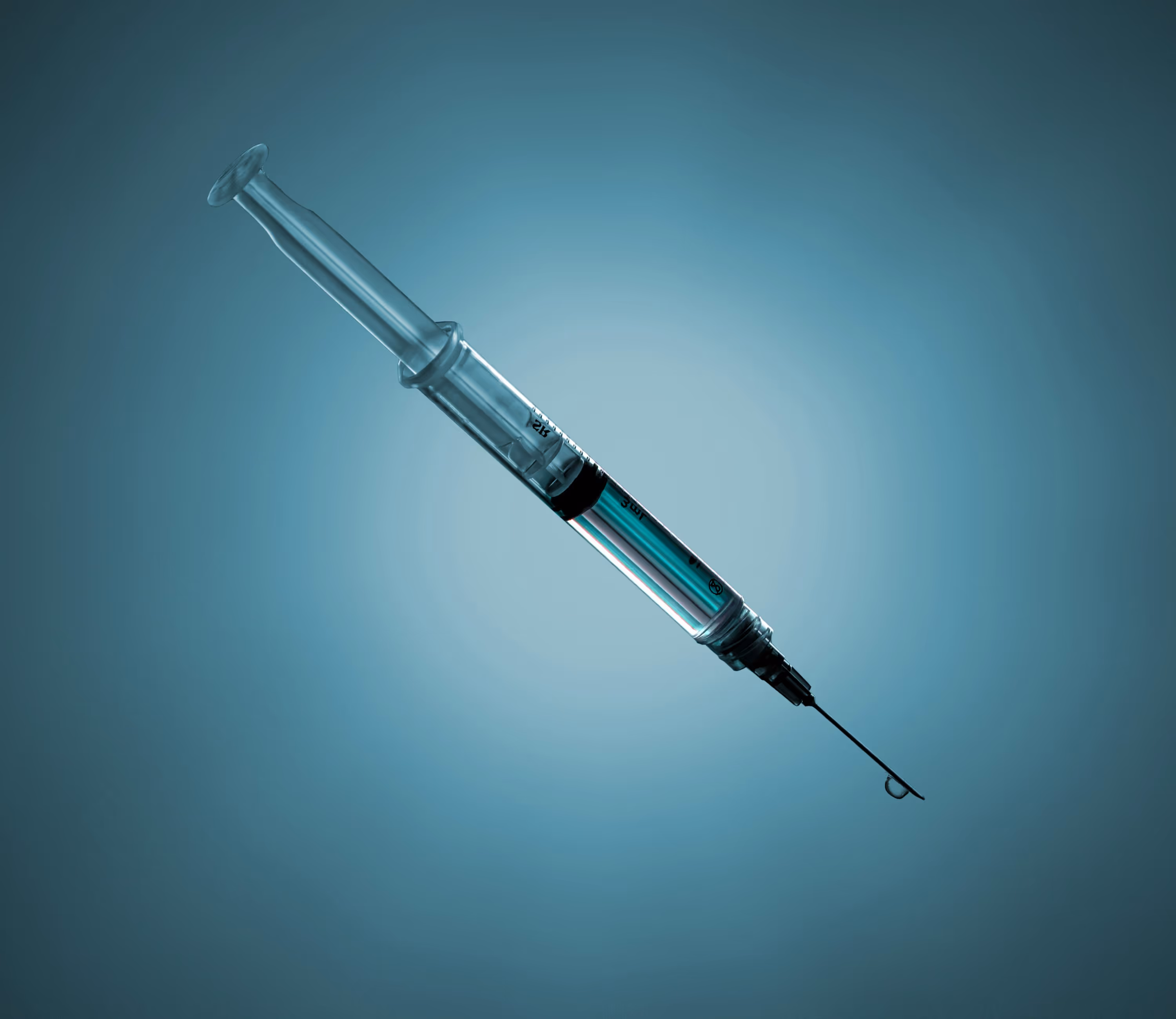 a close-up of a syringe