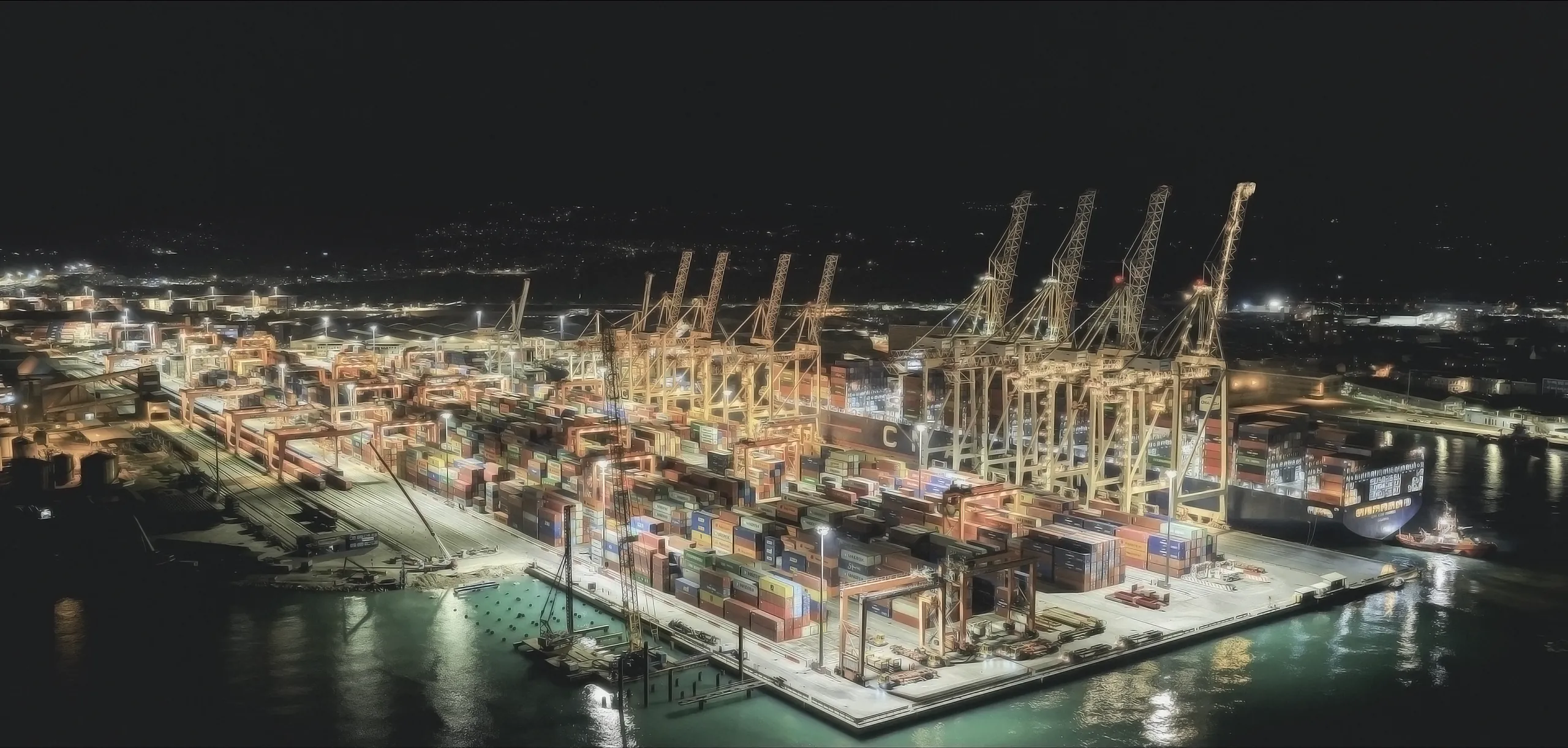 Port of Koper, Slovenia, at night