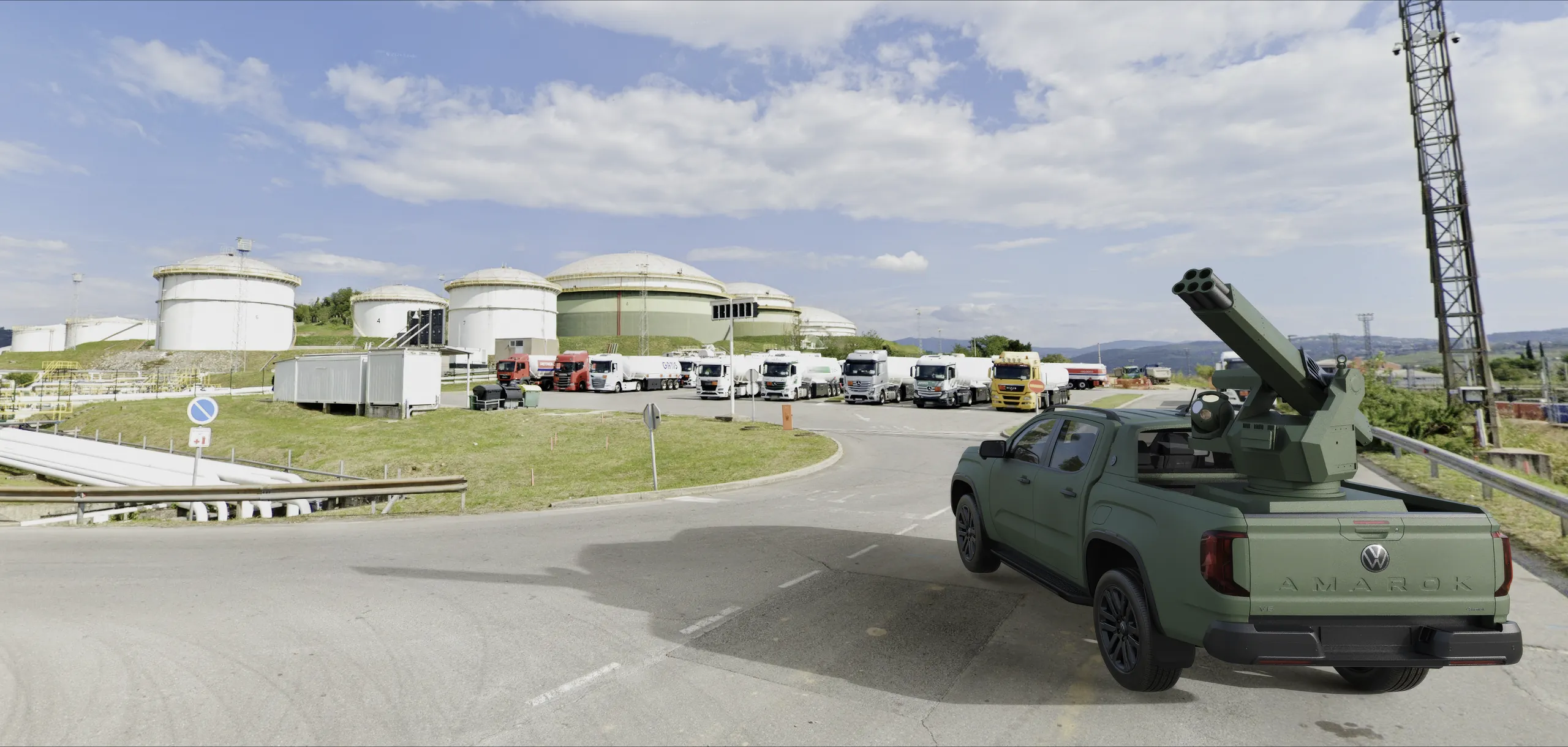 Midgard 70 on a pickup at a fuel depot