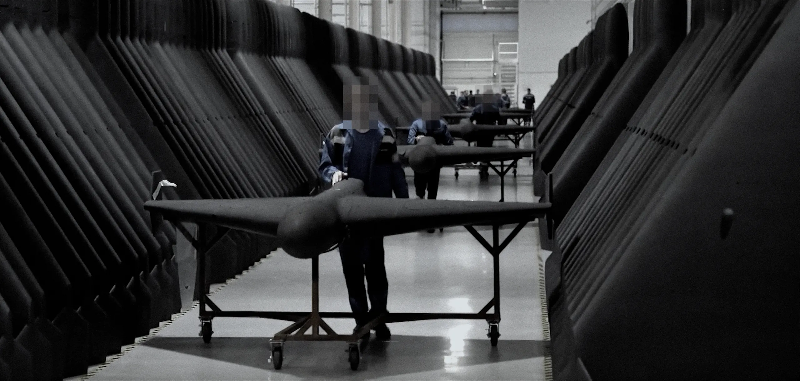 Shahed 136 (Geran-2) attack drones on a production line