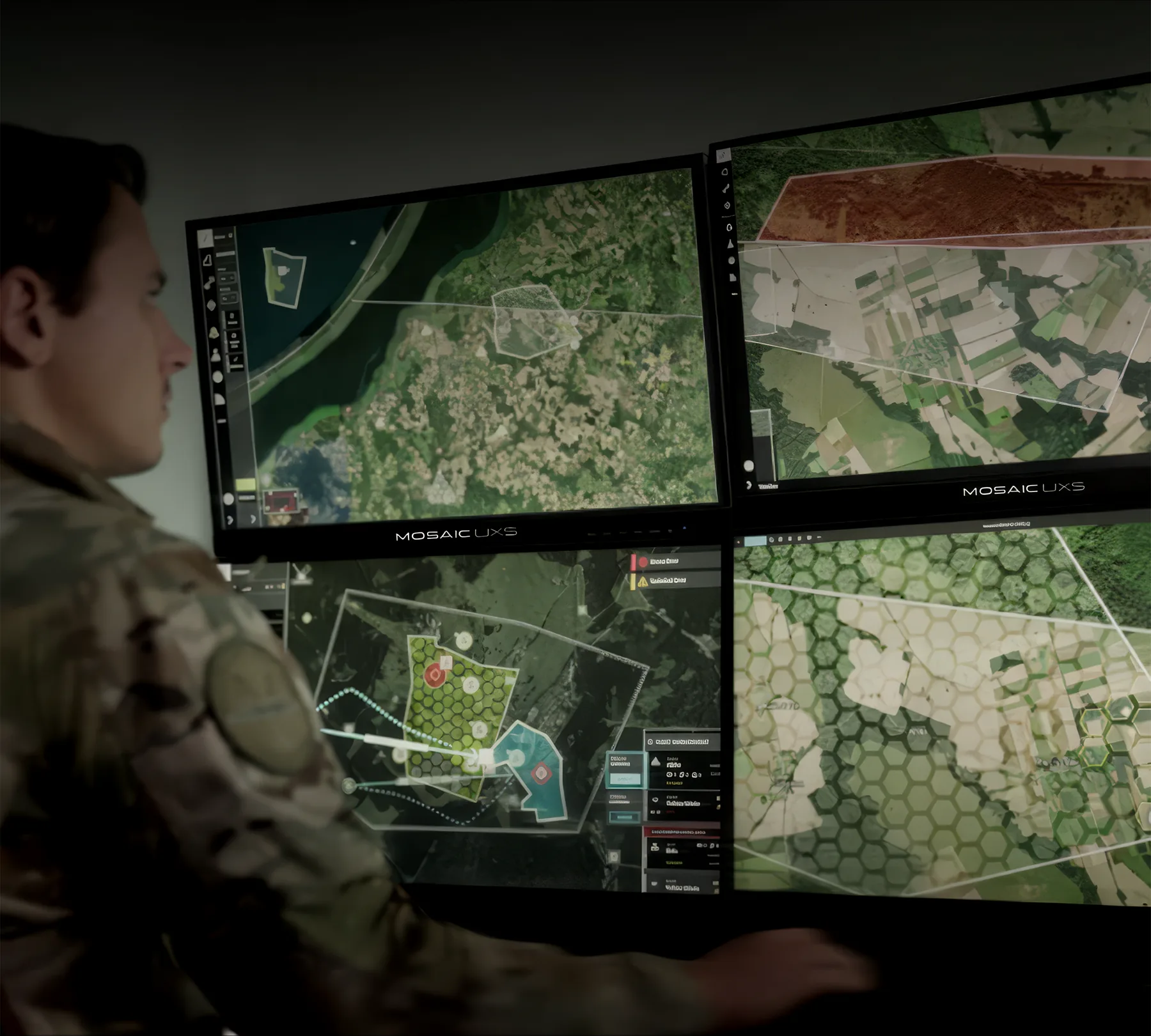 Operator at a MOSAIC UXS mission planning station