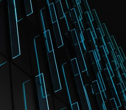 a building that has a bunch of lines on it