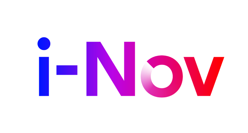 Text logo reading 'i-Nov' in a gradient color from blue to pink to red.