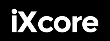 IXcore logo with white text on a black background.