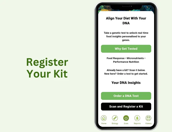 Register your kit in the app
