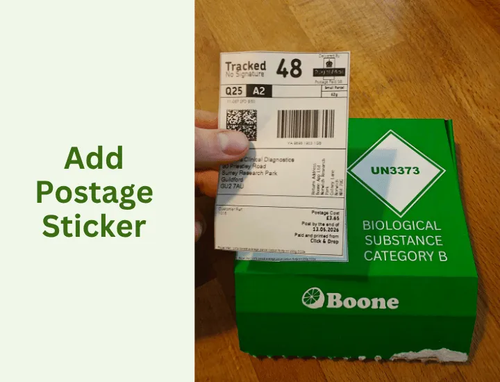 Apply the postage sticker