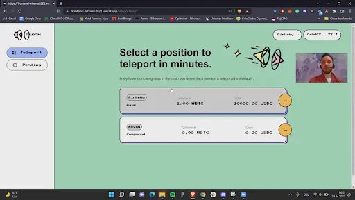 ETH Amsterdam finalist Floan dashboard