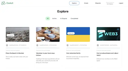 ETH Amsterdam finalist Collective Action_s explore page