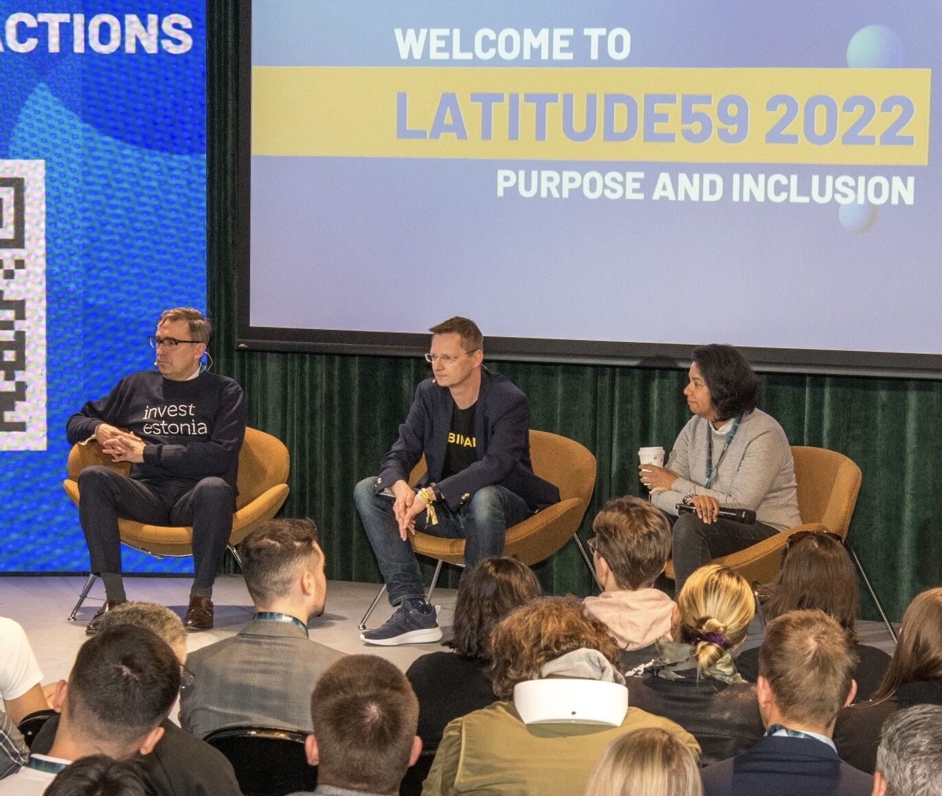 Ethan Pierse, Martin Bruncko, Shefali Roy and Andres Sutt on the stage