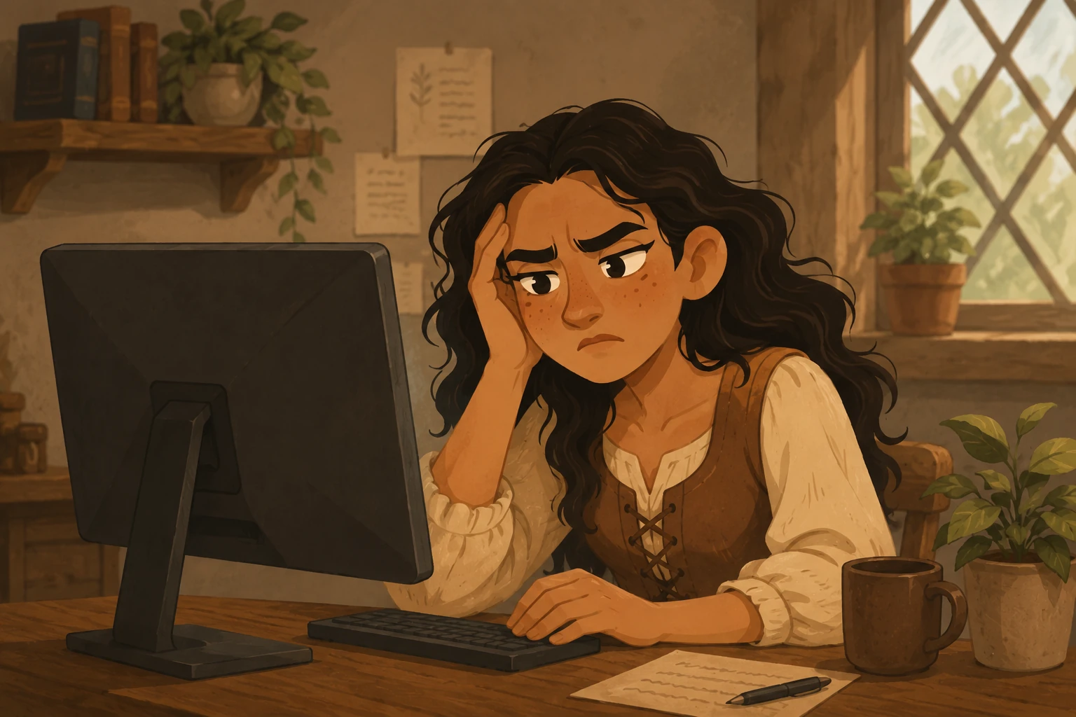 An image showing a frustrated female founder