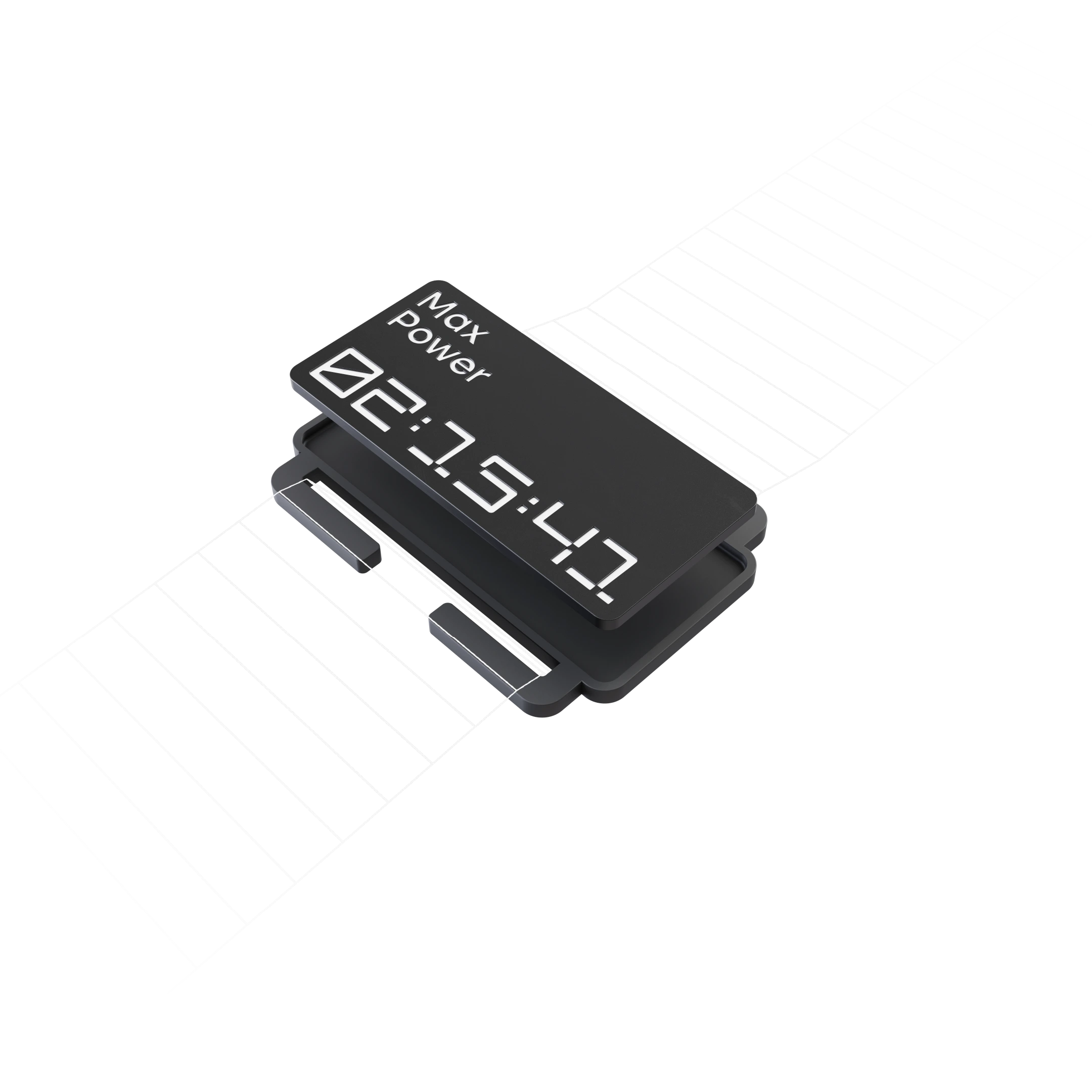 itab hovering above a line silhouette of a medal hanger for a Medal lanyard showing the design and a runner's time