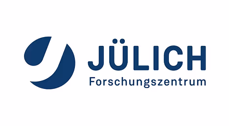 Jülich Forschungszentrum logo with blue abstract circular symbol and text.