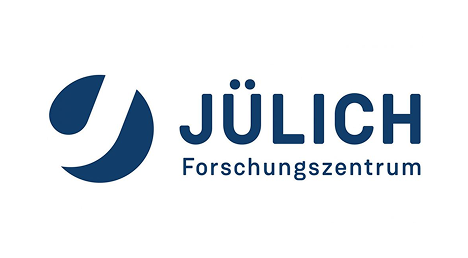 Jülich Forschungszentrum logo with blue abstract circular symbol and text.