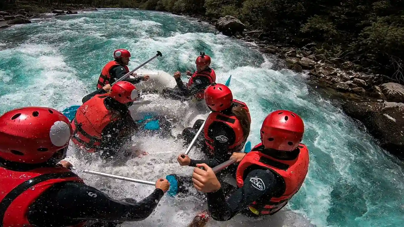 White water rafting on Tara River, one of Europe's deepest canyons, Bosnia and Herzegovina