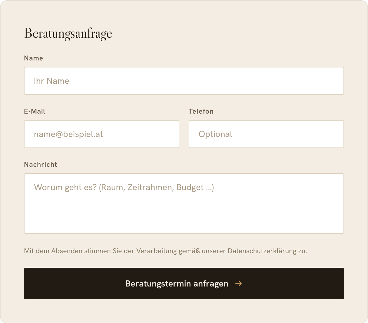 Beratungstermin-Formular