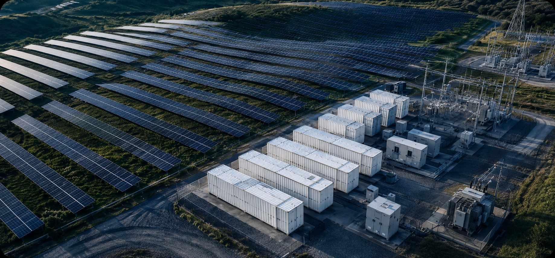 Güneş enerjisi santrali ve trafo sahasına entegre batarya depolama sistemi