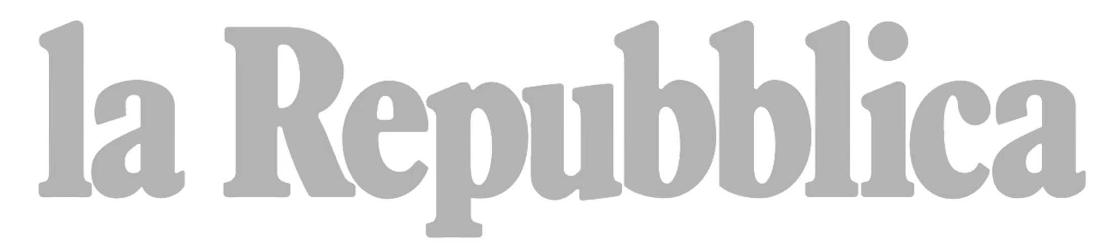 Testo nero con la scritta "la Repubblica" su sfondo trasparente.