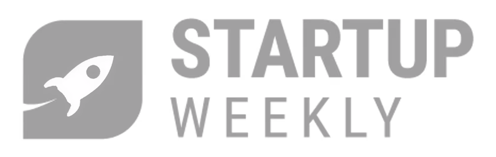 Logo di Startup Weekly con un'icona di razzo stilizzato bianco su sfondo scuro.