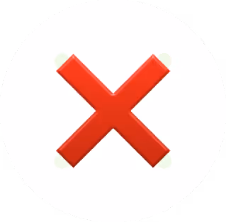 Simbolo di croce rossa X in un cerchio bianco, indicante errore o chiusura.