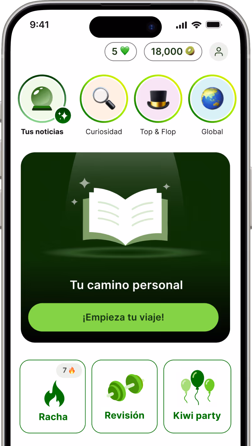 Pantalla principal de la aplicación móvil de Finanz