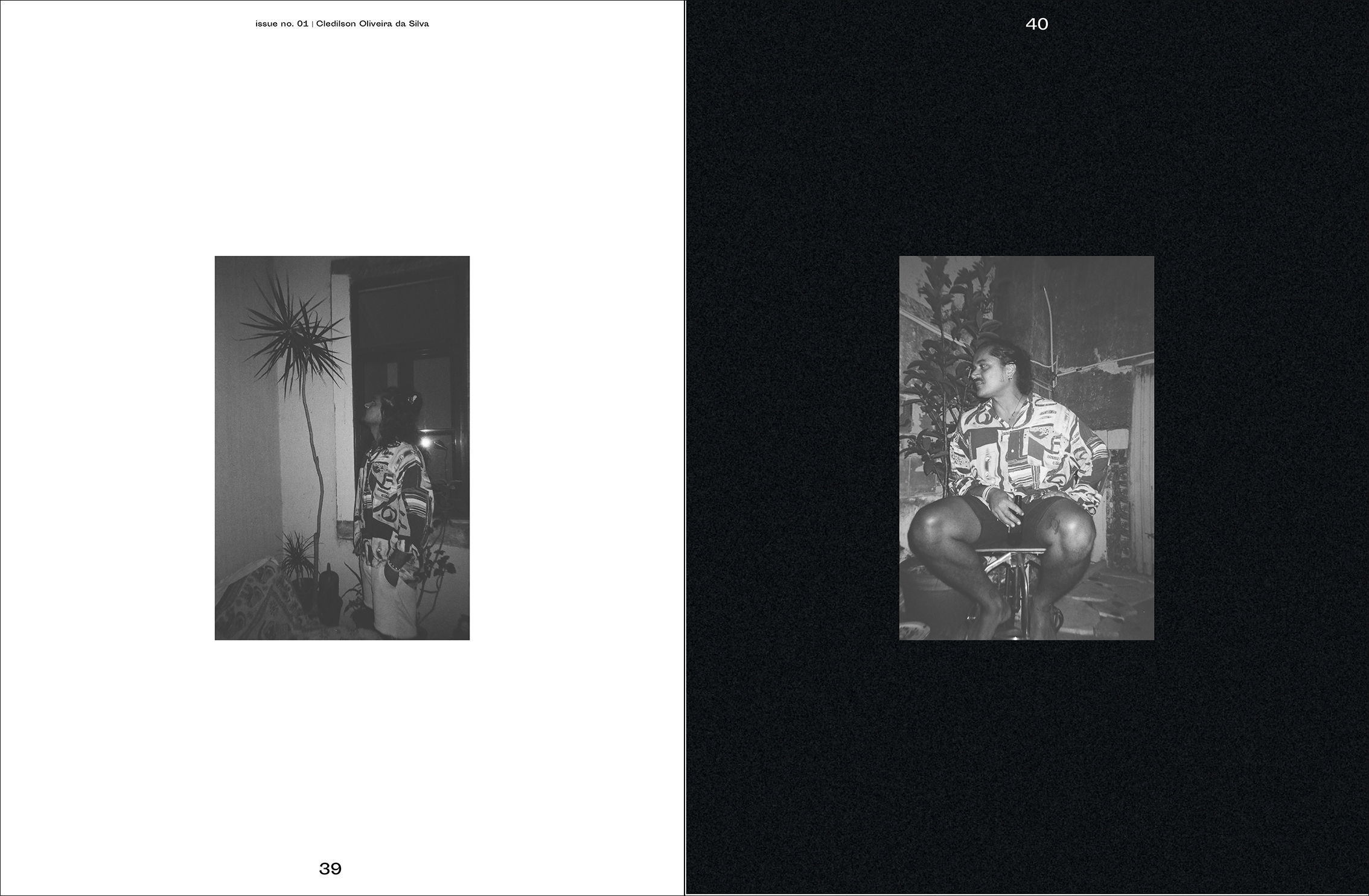 black and white magazine spread