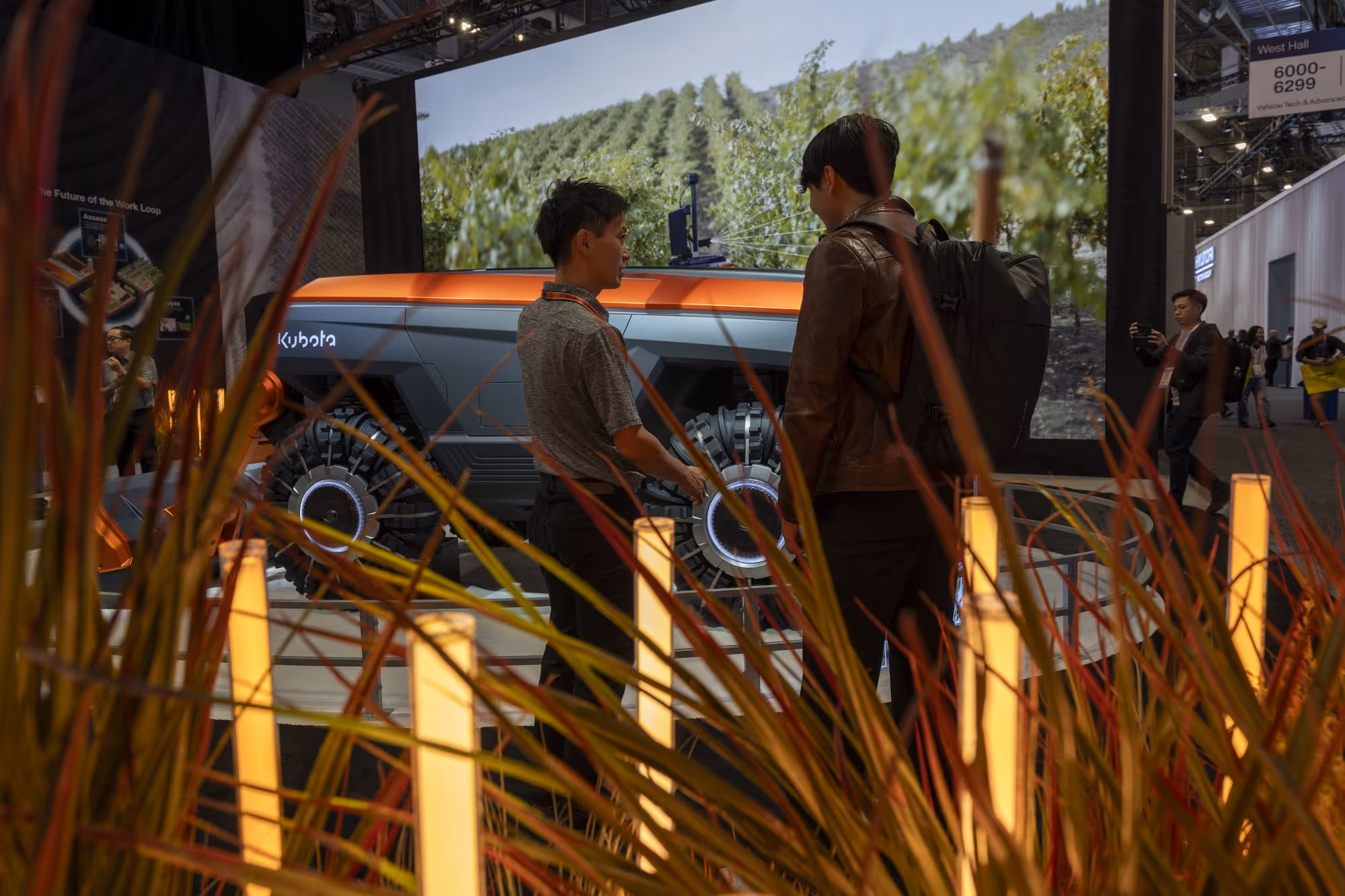 Kubota exhibit at CES 2026 with an autonomous tractor, concept robot and interactive Digital Twin table, designed with Czarnowski Collective