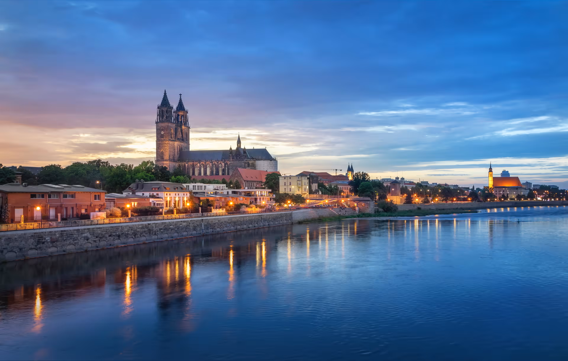 Luftaufnahme der Stadt Magdeburg