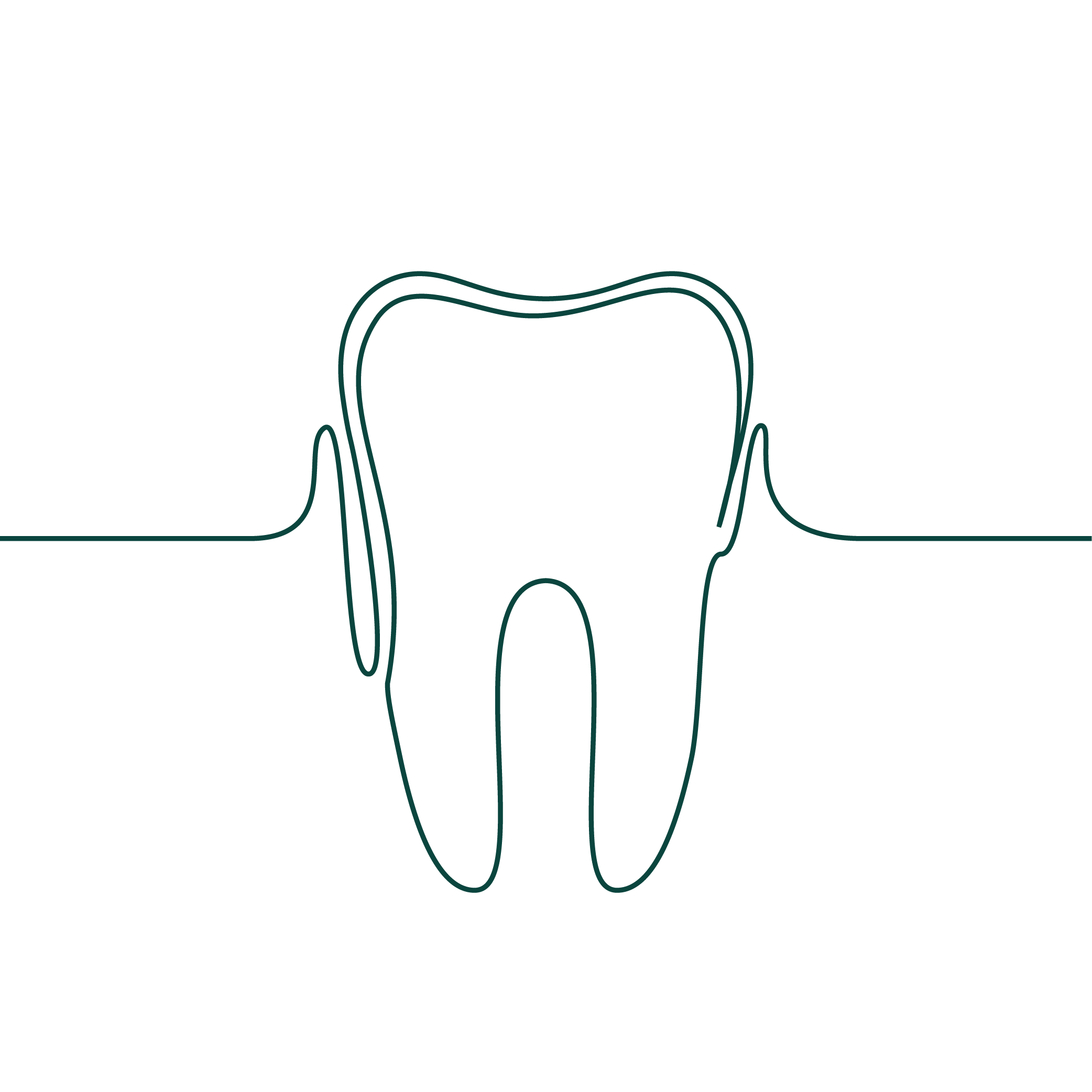 A tooth line art figure