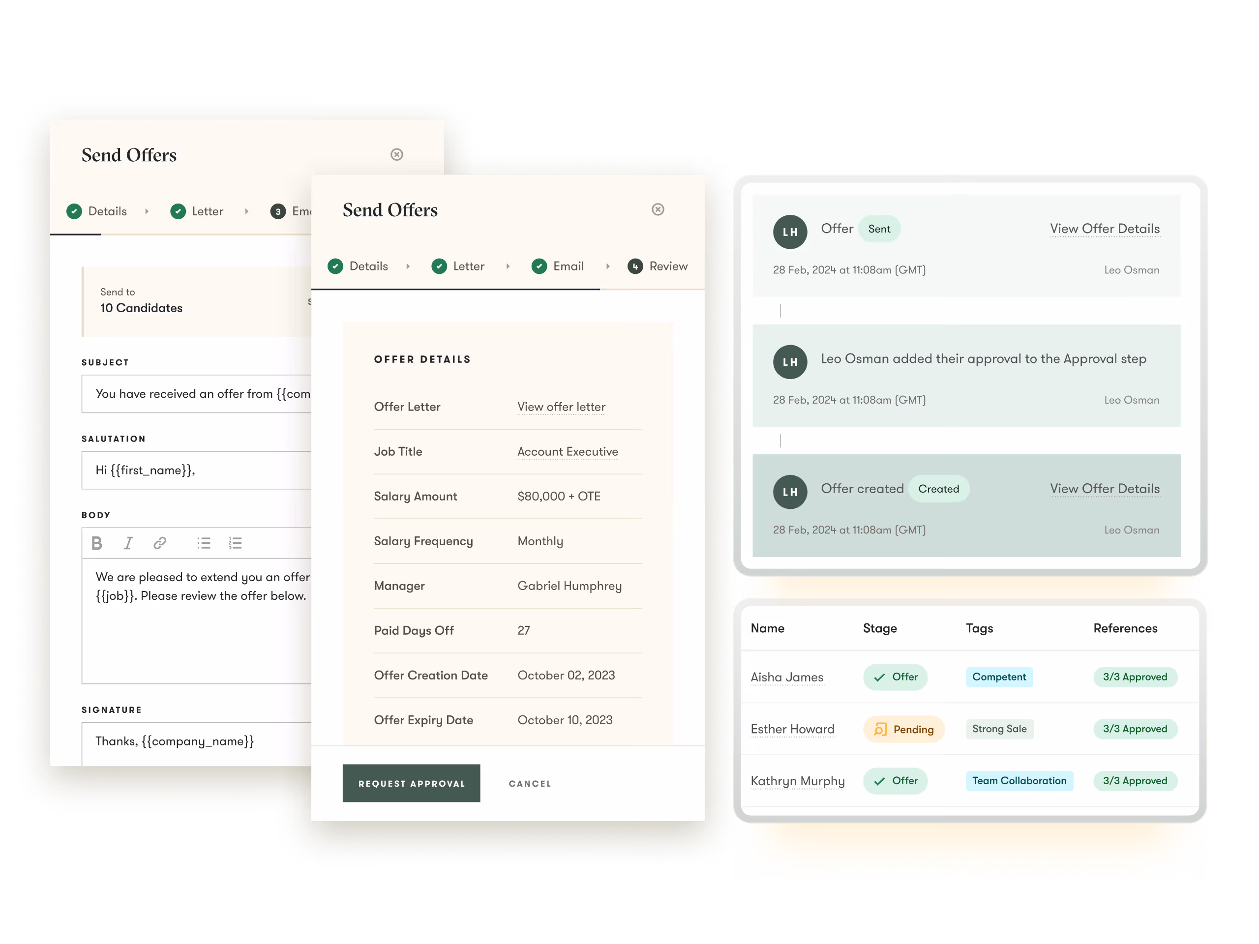 pinpoint ats ui example of offer management to help make hiring easier