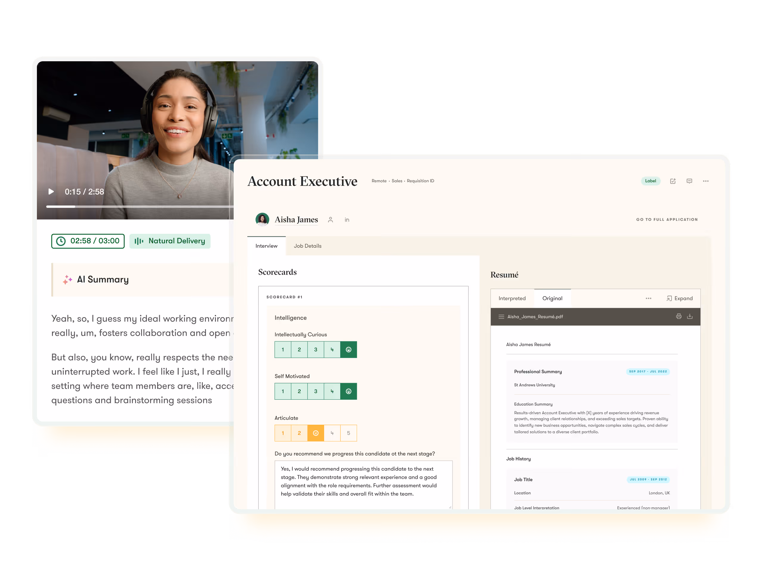 pinpoint ats ui example of candidate scorecards to help make hiring easier