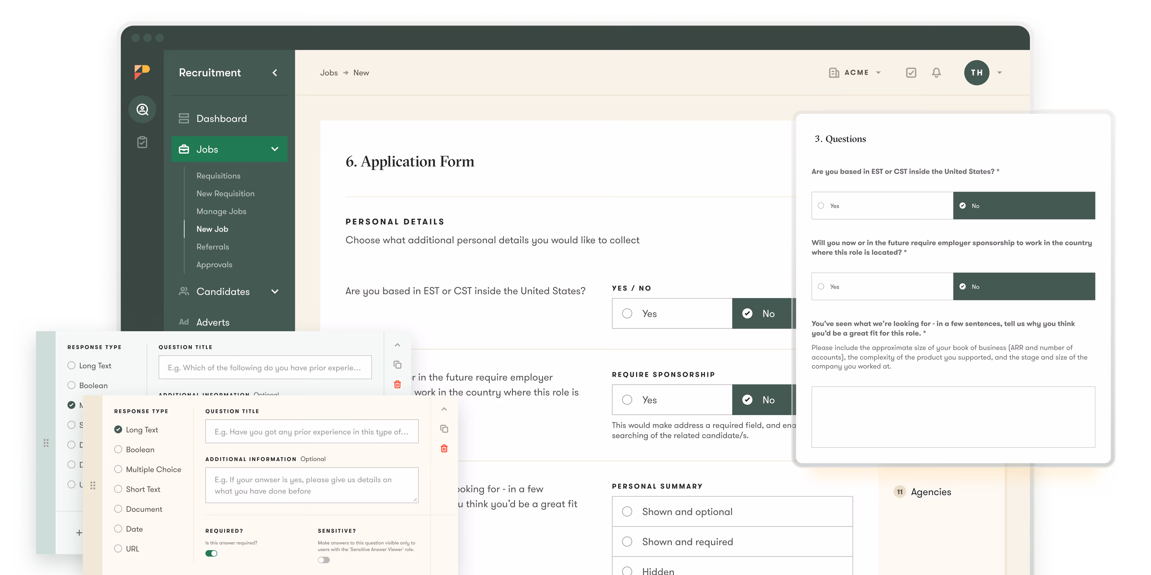 pinpoint ats ui example of application forms to help make hiring easier