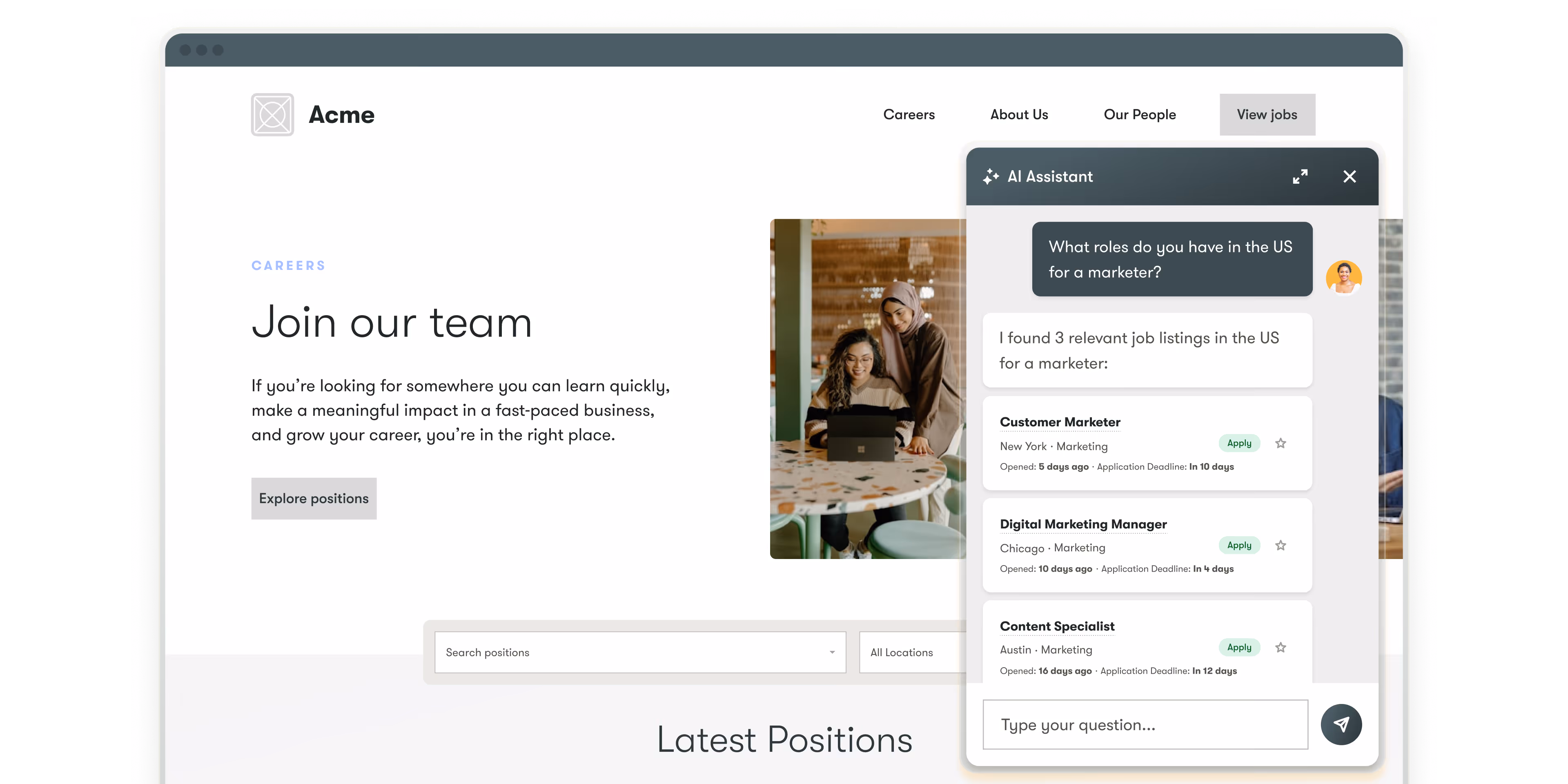 pinpoint ats ui example of branded careers sites to help make hiring easier