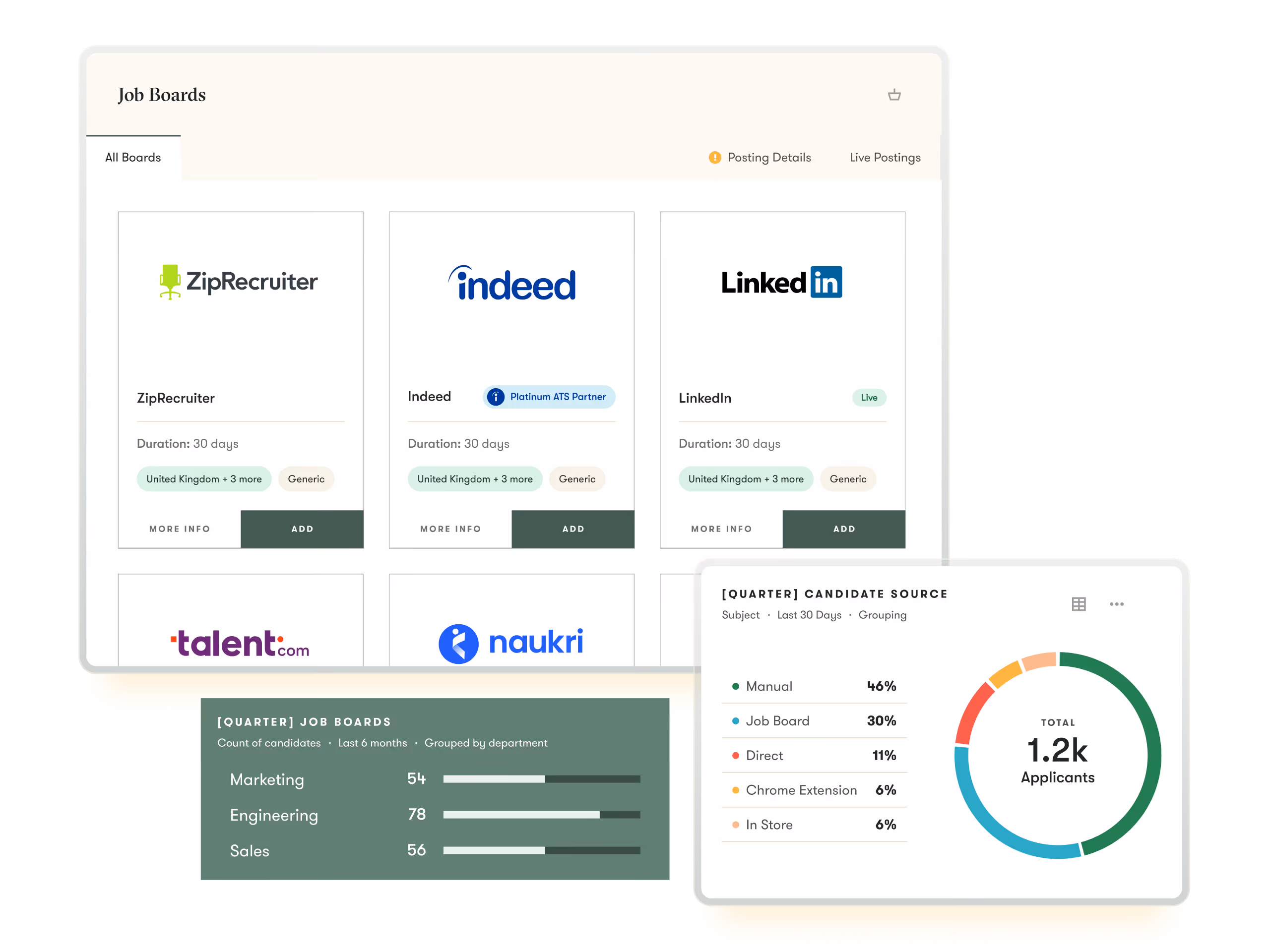pinpoint ats ui example of job board adverising in the platform to help make hiring easier