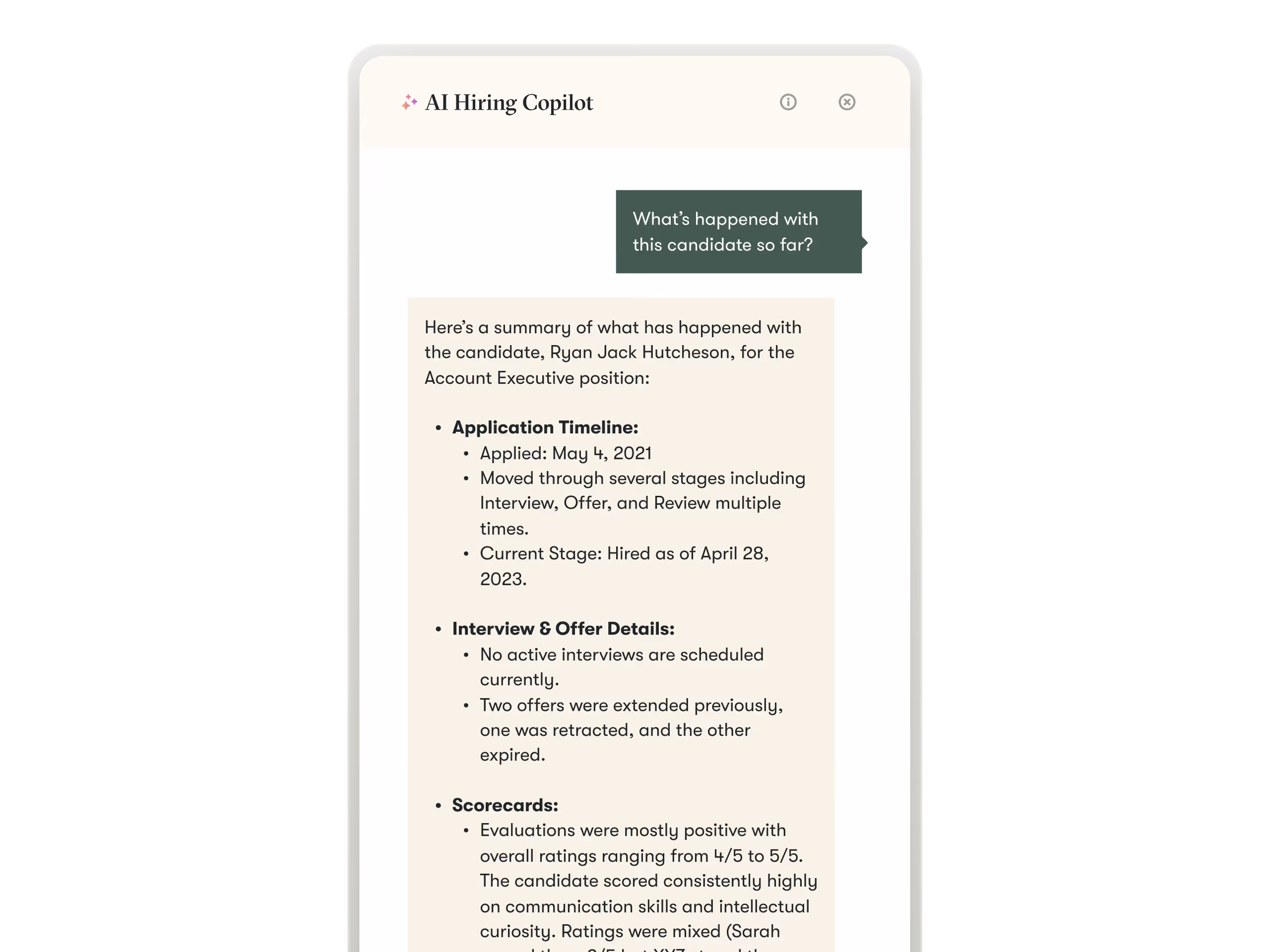 pinpoint ats ui example of ai hiring copilot in the platform to help make hiring easier