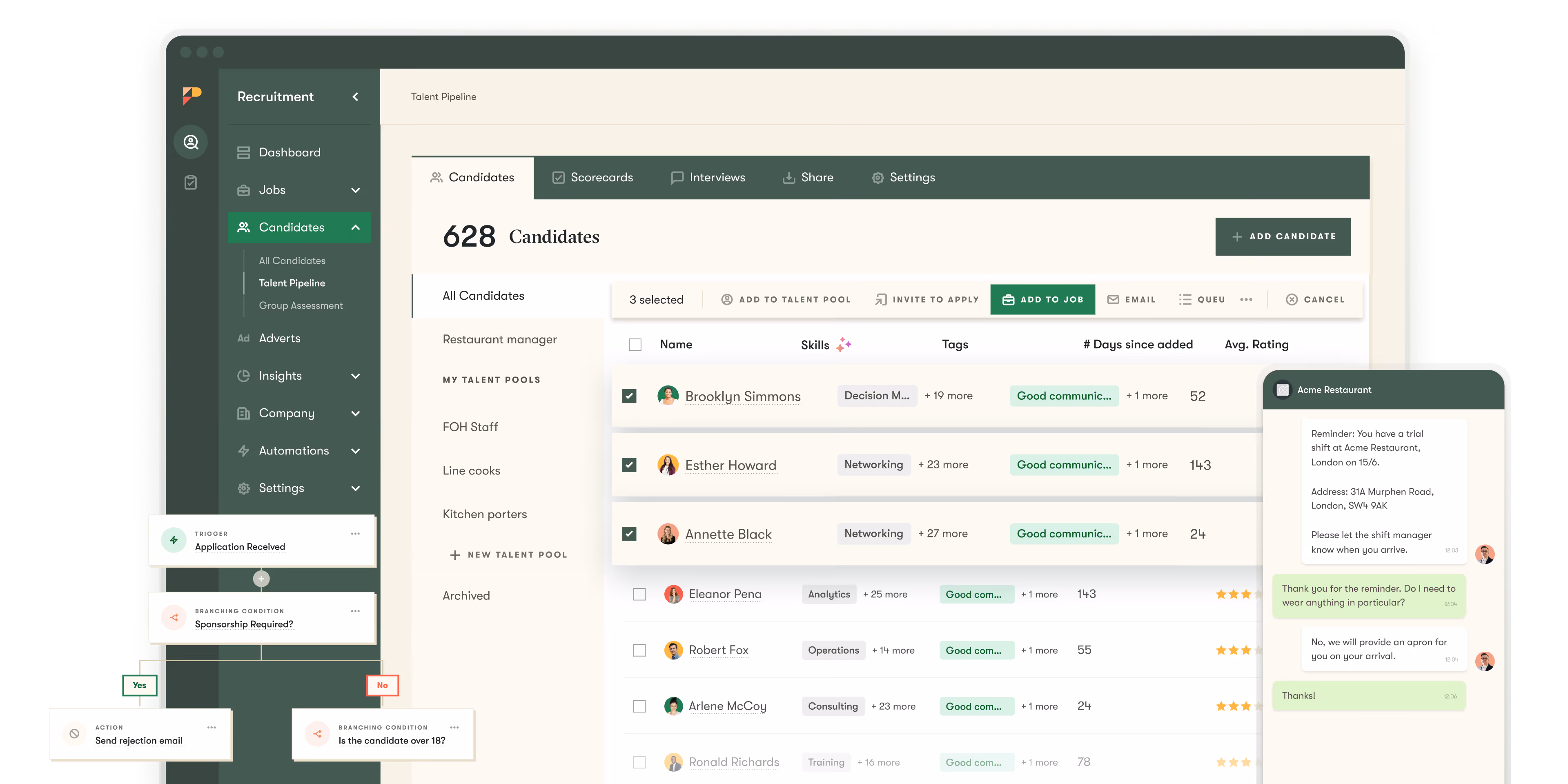 how pinpint ats helps multi-stream hiring for hospitality talent teams