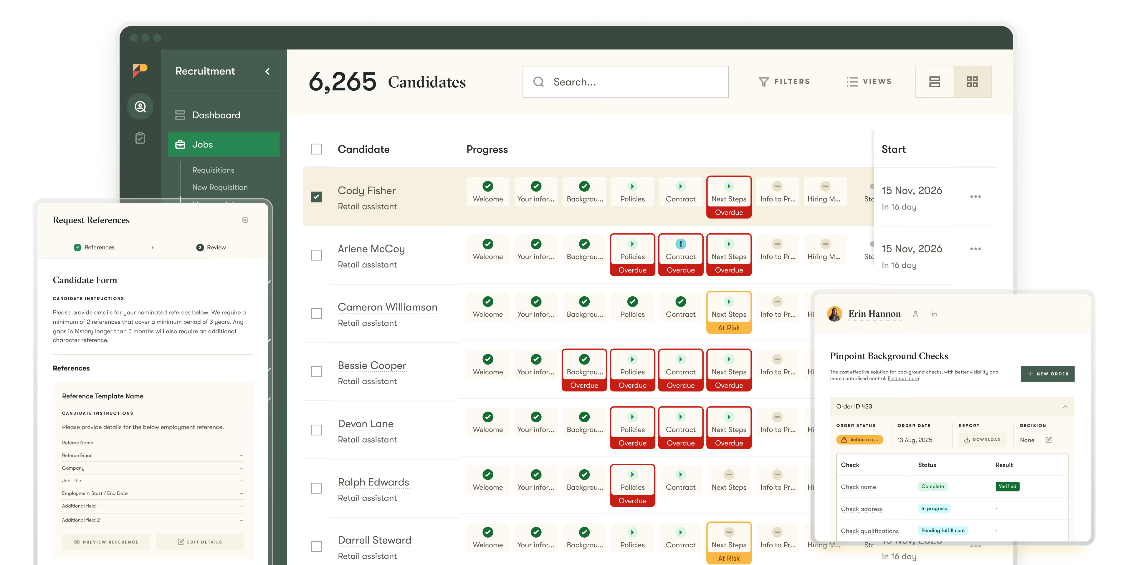 Pinpoint's new-hire onboarding module guiding a new hire from accepted offer to first day inside the platform