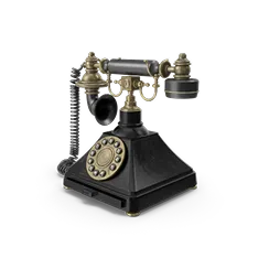 Zwarte vintage draaitelefoon — bel Beeldmerk voor branding en webdesign