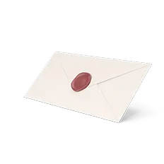 Envelop met rode lakzegel — neem persoonlijk contact op met Beeldmerk via mail