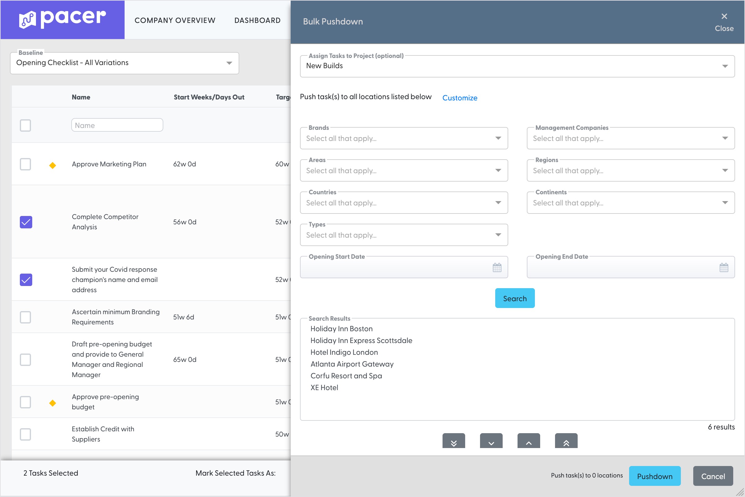 A depiction of Pacer's baseline task publishing