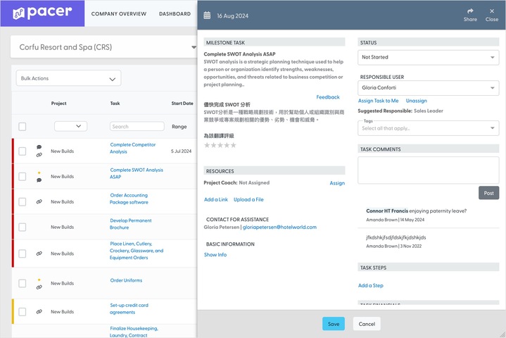 A depiction of language translation in Pacer's task editing drawer