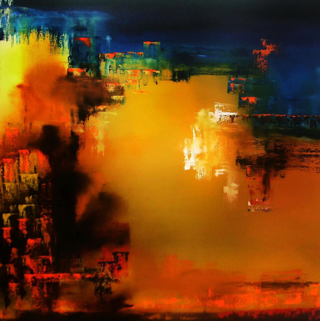 image of an art gallery opening night